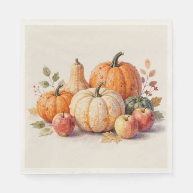 Sanftes Herbsternte-Papier Serviette (Vorderseite)