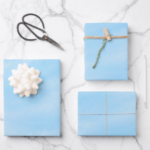 Sanftes Himmelblau Minimales Gradient-Design Geschenkpapier Set
