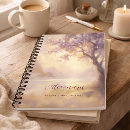 Sanftes Lavendel-Natur-Ästhetik-Reflektionsjournal Notizbuch