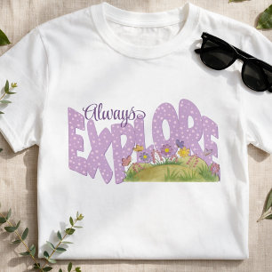 Sanftes Lila Whimsical Garden Explore T-Shirt
