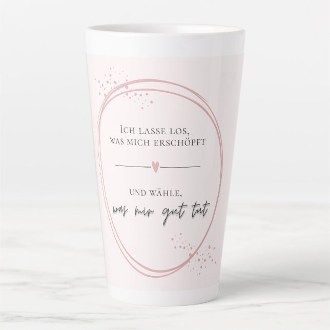 Sanftes Loslass-Affirmation Milchtasse (Vorderseite)