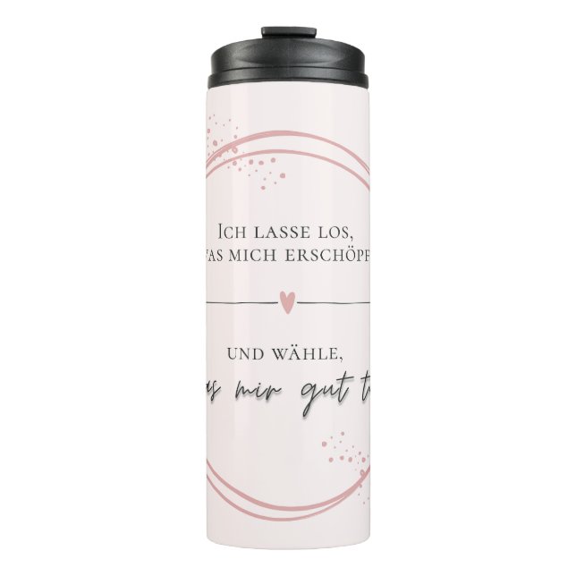 Sanftes Loslass-Affirmation Thermosbecher (Vorderseite)
