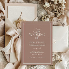 Sanftes Mocha-Taupe | Luxuriöse neutrale Hochzeit Einladung