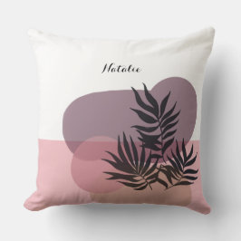 Sanftes Pastell-Rosa Abstrakte Tropen  Kissen