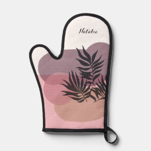 Sanftes Pastell-Rosa Abstrakte Tropen Ofenhandschuh