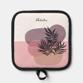 Sanftes Pastell-Rosa Abstrakte Tropen  Topflappen