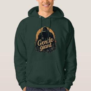 Sanftes Riesen-Gorilla-Porträt Florales Sonnenunte Hoodie
