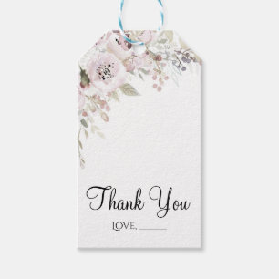 Sanftes Rosa Aquarell Elegante Florale Hochzeits-B Geschenkanhänger