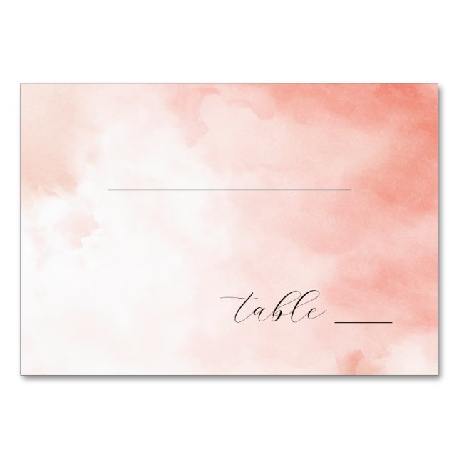 Sanftes Rosa Aquarell Tischnummer (Vorderseite)