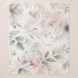 Sanftes Rosa Blumenwasch Sherpadecke
