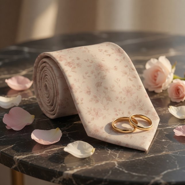 Sanftes Rosa-Blütenmuster  Krawatte (Von Creator hochgeladen)