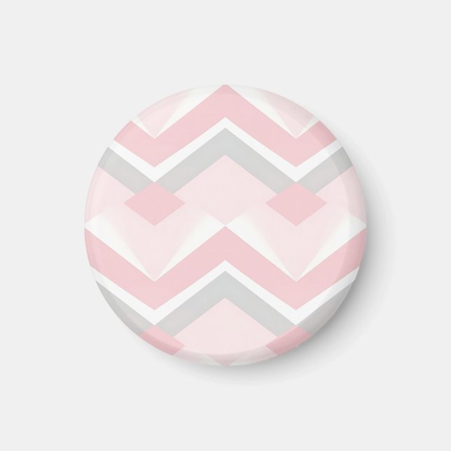 Sanftes Rosa Chevron Geometrisch Magnet (Vorne)