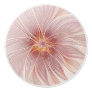 Sanftes rosa florales Traum-Abstract-Fraktal-Kunst Keramikknauf