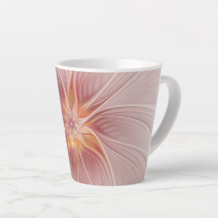 Sanftes rosa florales Traum-Abstraktes Fraktal-Kun Milchtasse