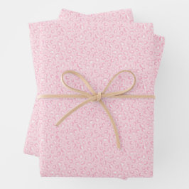 Sanftes Rosa Leopard Geschenkpapier Set