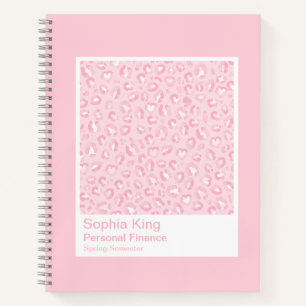 Sanftes Rosa Leopardenmuster Notizbuch
