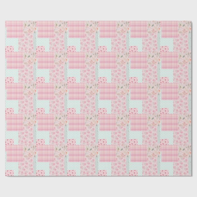 Sanftes Rosa Mädchenhaft  Geschenkpapier (Flach)