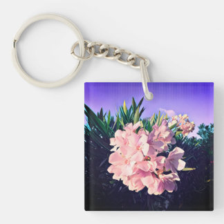 Sanftes Rosa Oleander Zwielicht Botanische Magie Schlüsselanhänger