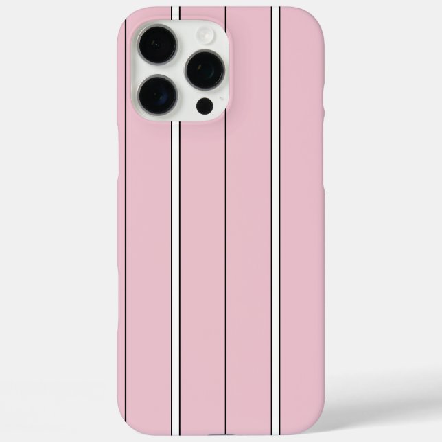 Sanftes Rosa Vertikalstreifenmuster Minimal iPhone 16 Pro Max Hülle (Rückseite)