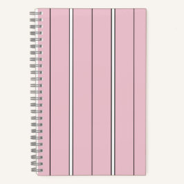 Sanftes Rosa Vertikalstreifenmuster Minimal Notizbuch