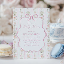 Sanftes Rosa Vintage Blumen Baby Shower