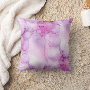 Sanftes Rosa-Wasserfarb-Marmor Kissen