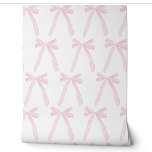 Sanftes Rosa Wasserfarbe Coquette Schleifen Baby K Tapete