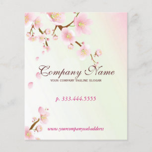 Sanftes Rosa & Weiße Blumenblüten Natürliches Spa Flyer