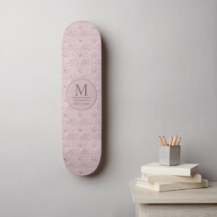 Sanftes Rosé Pastellrosa Goldpunkte Glittermuster Skateboard