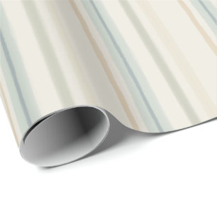 Sanftes Salbei-Blau und Ocker-Wasserfarben-Streife Geschenkpapier