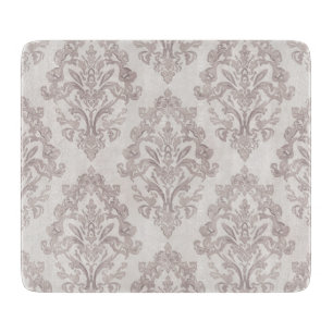 Sanftes Taupe Damast Wasserfarbe Klassisch Floral Schneidebrett