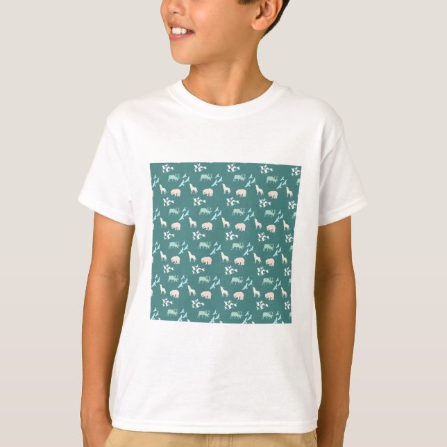 Sanftes Waldtier-Waldmuster T-Shirt (Vorderseite)
