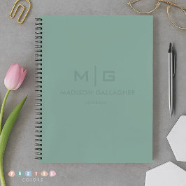 Sanftes weiches Licht Pastell-Salbei-Moos-Grün Far Notizbuch