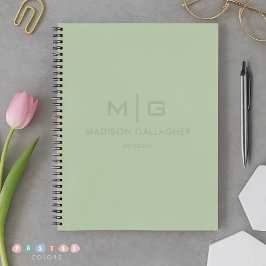 Sanftes weiches Licht Pastell-Salbei-Moos-Grün Far Notizbuch