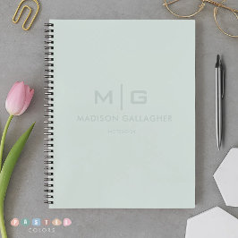 Sanftes weiches Licht Pastell Salbei Moosgrün Farb Notizbuch