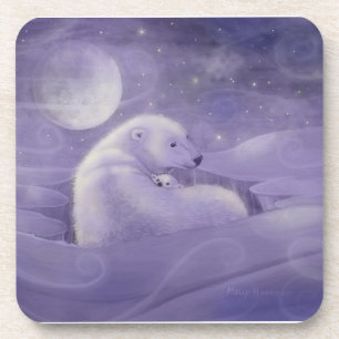 Sanftes Winter Eisbär Set von 6 Untersetzern Untersetzer