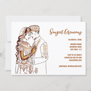 Sangeet Henna bride Bräutigam Mehndi Mindi Hindi Einladung