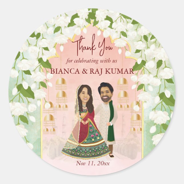 Sangeet mehndi indische Hochzeit personalisiert Runder Aufkleber (Vorderseite)