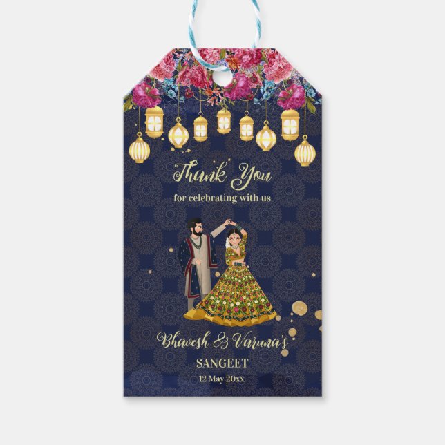 Sangeet willkommen Custom Schild tanzen indisches  Geschenkanhänger (Vorderseite)
