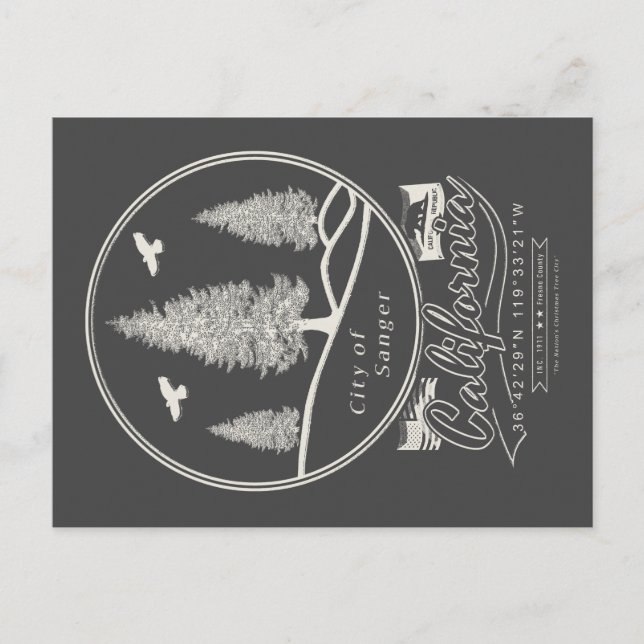 SANGER FRESNO KALIFORNIA POSTKARTE (Vorderseite)