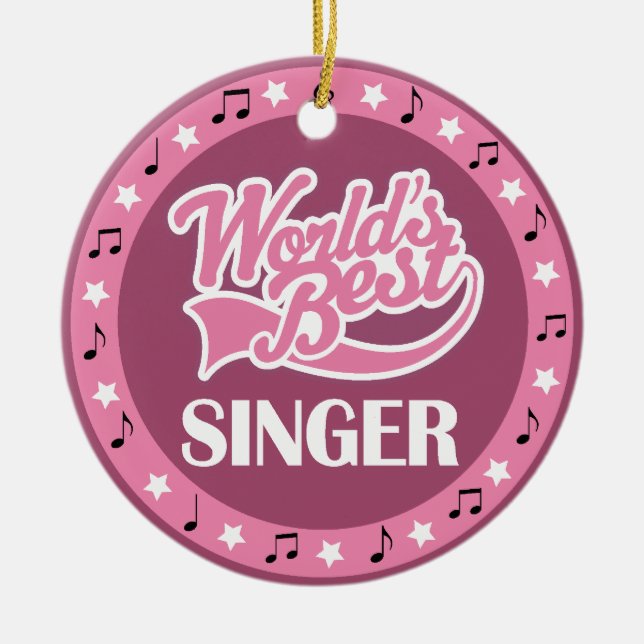 Sänger-Geschenk für sie Keramik Ornament (Vorne)