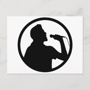 Sänger Icon - Karaoke Logo Postkarte