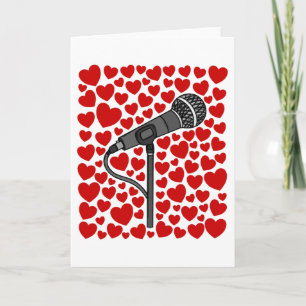 Sänger-Mikrofon Valentinstag-Jubiläumskarte Feiertagskarte