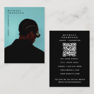 Sänger Musiker Foto Performer Model QR Code Visitenkarte