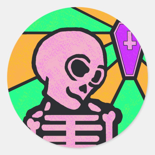 Sänger Runder Aufkleber (Vorderseite)