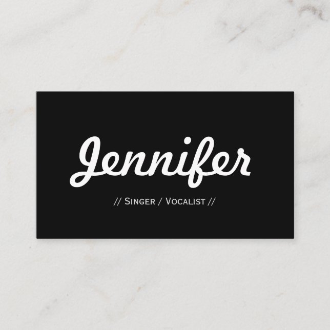 Sänger / Vocalist - Minimal einfache Präzision Visitenkarte (Vorderseite)