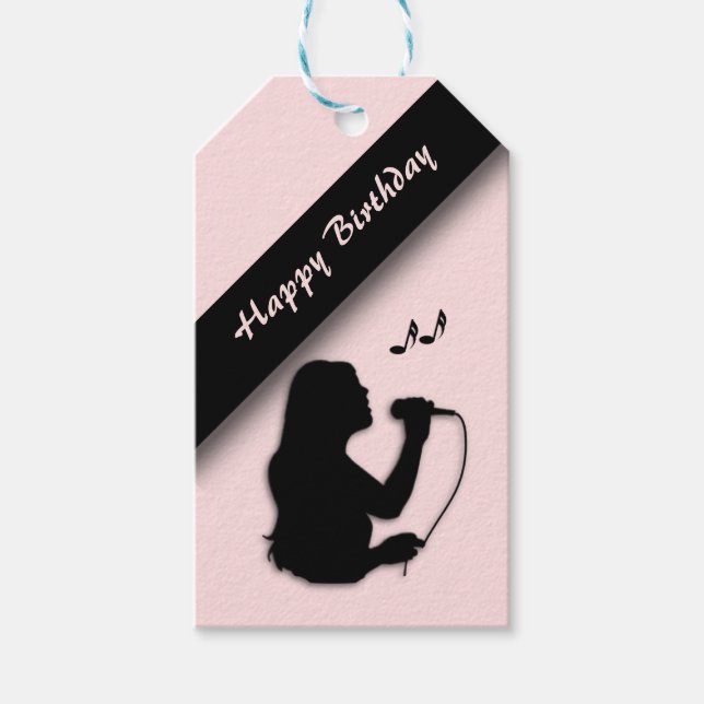 Sängerin Custom Geburtstag Geschenkanhänger (Vorderseite)