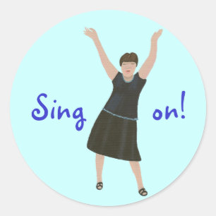 Sängerin, Sängerin, Karaoke-Aufkleber Runder Aufkleber