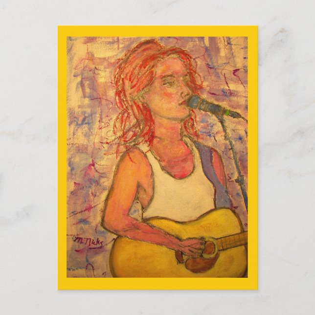 Sängerin Songwriter Music Poetry Postkarte (Vorderseite)
