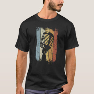 Sängerin Vocalist Musiker Retro Mikrofon Gesang T-Shirt